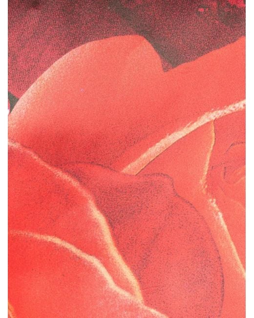 Roberto Cavalli Red Seidenhemd mit Blumen-Print