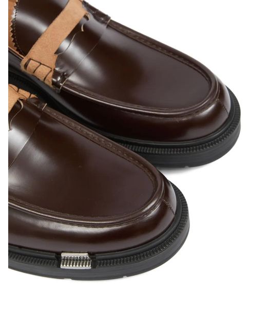 Maison Margiela Brown Décortiqué-Strap Leather Loafers for men