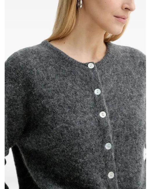 American Vintage Gray Button-Front Mohair Cardigan