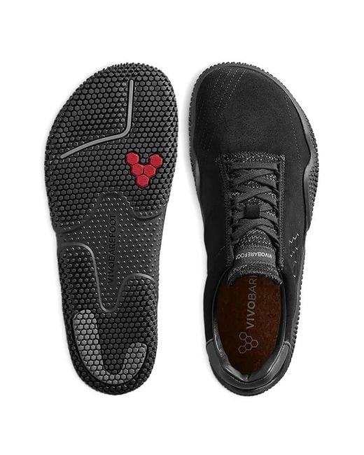Vivobarefoot Black Motus Studio Suede Lace-Up Sneakers for men
