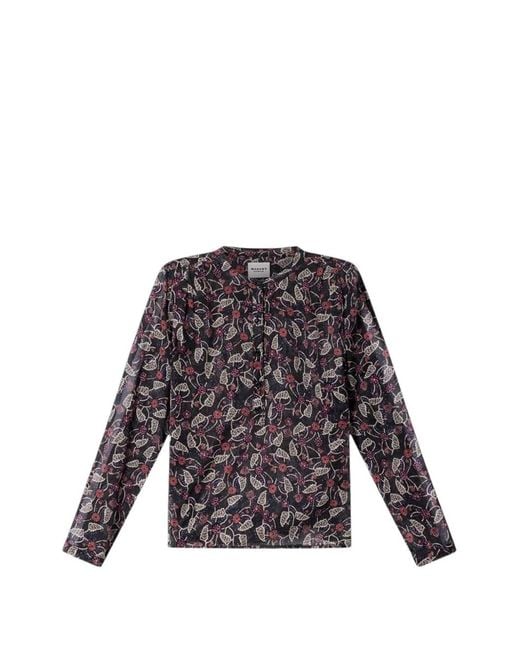 Isabel Marant White Printed Cotton Voile Blouse