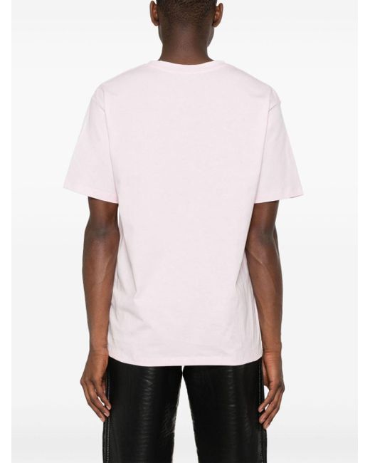 Camiseta con logo estampado Balmain de hombre de color Pink
