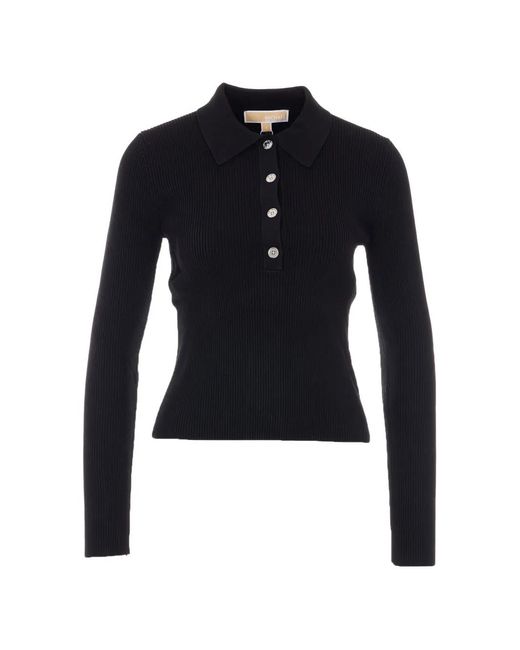 MICHAEL Michael Kors Blue Button Long-Sleeve Polo Shirt