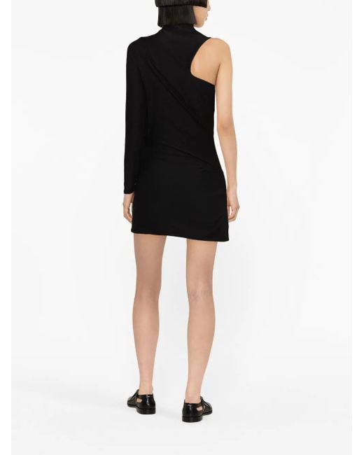 Feben Black Dali Draped Minidress