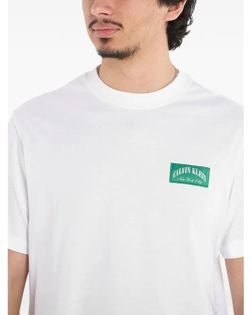 Calvin Klein White T-Shirt À Manches Courtes for men