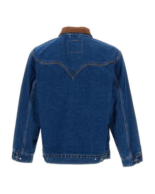 Levi's Blue Corduroy-Collar Denim Jacket for men