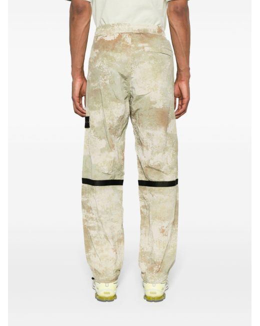 Stone Island Natural Camouflage-pattern Elasticated-waist Trousers for men