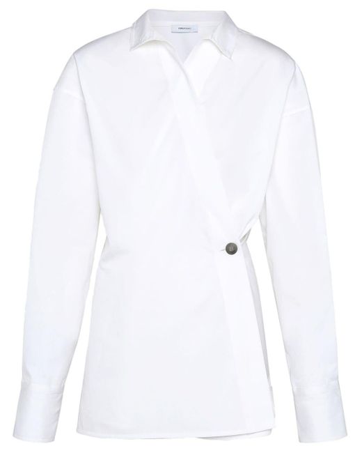 Ferragamo White Asymmetrisches Hemd