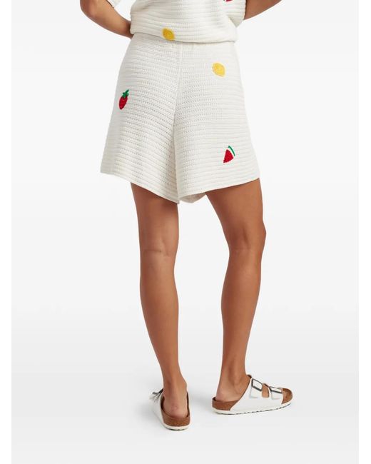Chinti & Parker White Gehäkelte Snoopy Shorts
