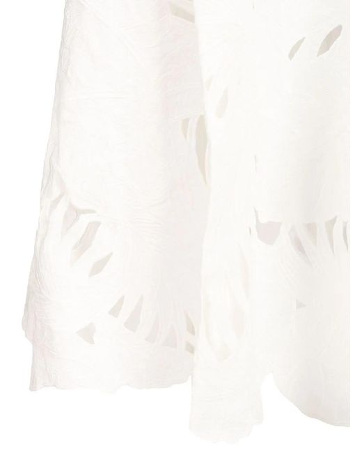 Zimmermann White Mahon Cotton Midi Skirt