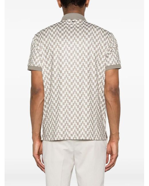J.Lindeberg White Tour Tech-Print Polo for men