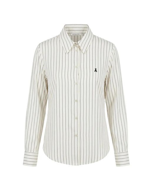 Patrizia Pepe White Striped Long-Sleeve Shirt