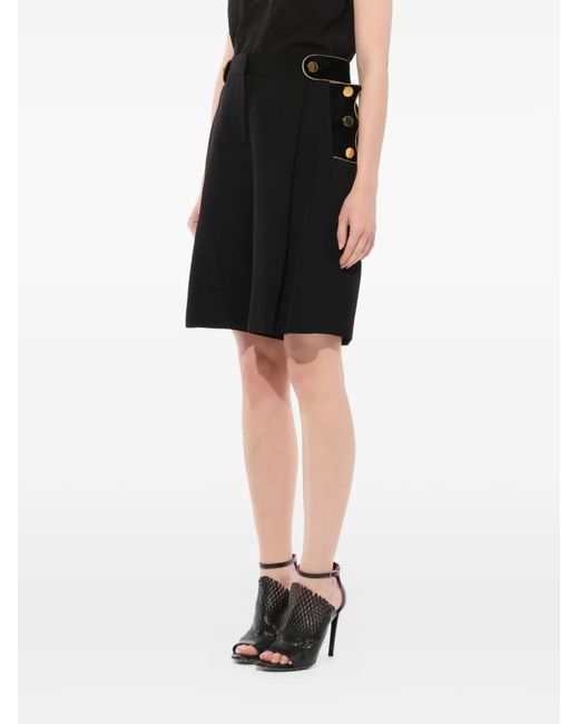 Givenchy Black Button-Detail Pleated Shorts