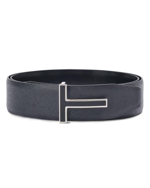 Tom Ford Blue Logo-buckle Leather Belt for men