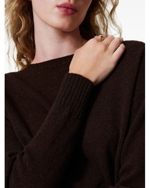 Twinset Black Crew-Neck Cashmere Sweater