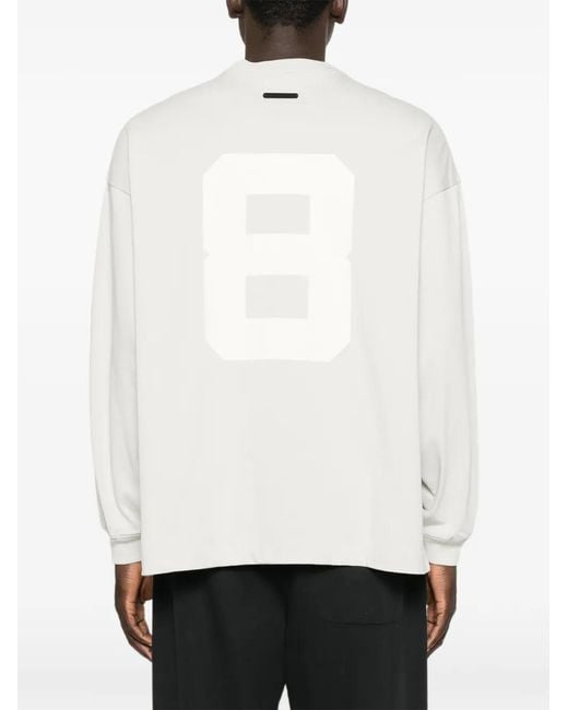 Fear Of God White Logo-Print Long-Sleeves T-Shirt for men