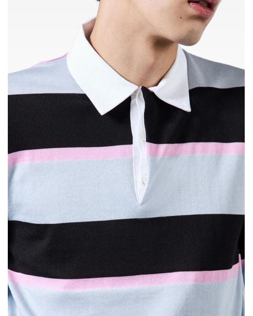 Prada Gestreiftes Poloshirt in Blue für Herren