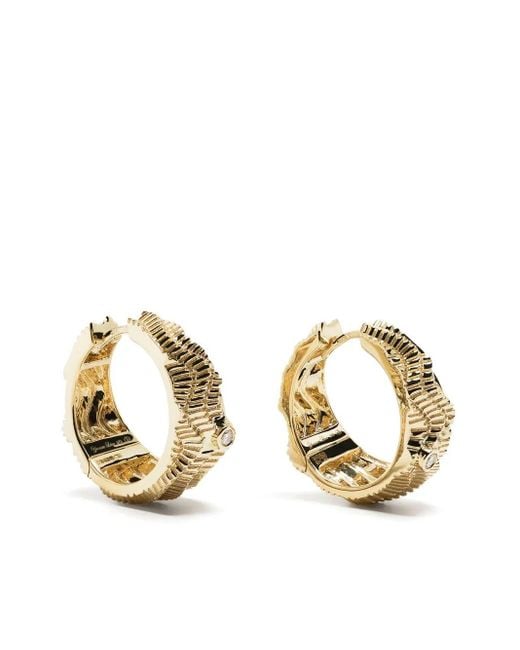 Yvonne Léon Black 9Kt Berlingot Diamond Hoop Earrings