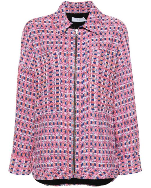 IRO Pink Long-Sleeve Tweed Jacket