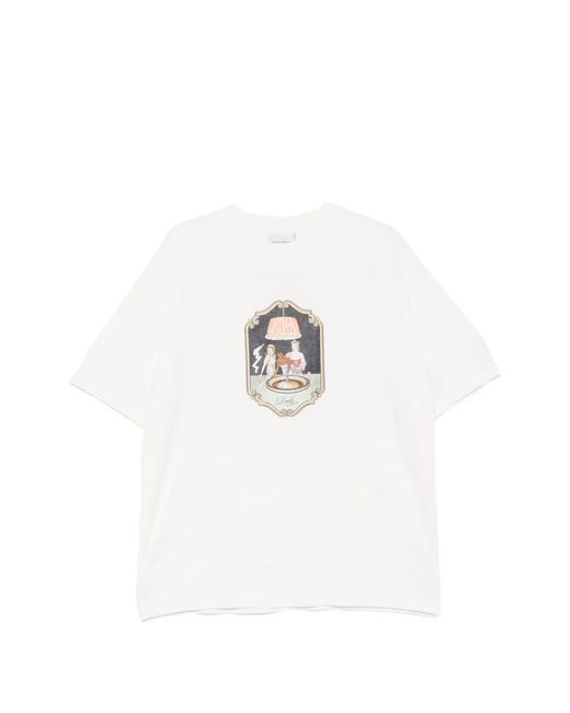 Drole de Monsieur White Casino Scene Printed T-Shirt for men