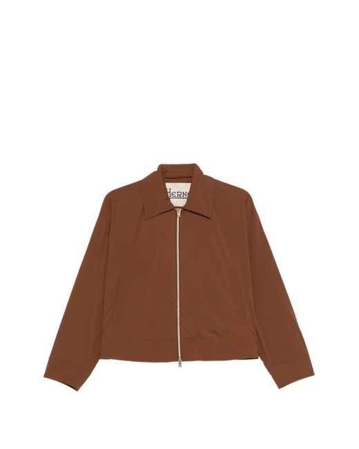 Herno Brown Zip-Up Jacket