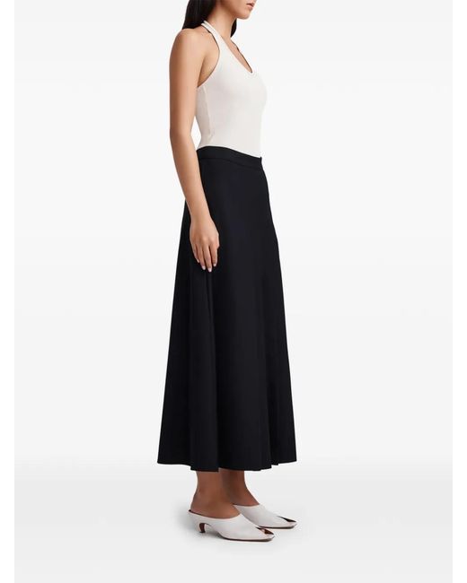Anna Quan Blue Sable Pleated Midi Skirt