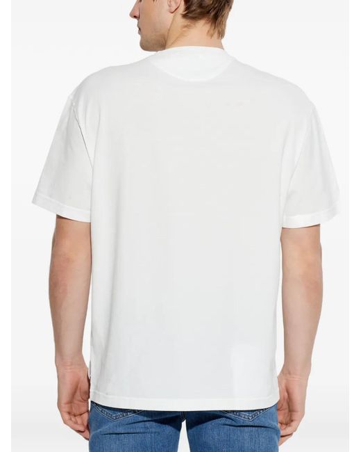 Eleventy White Logo Print T-Shirt for men