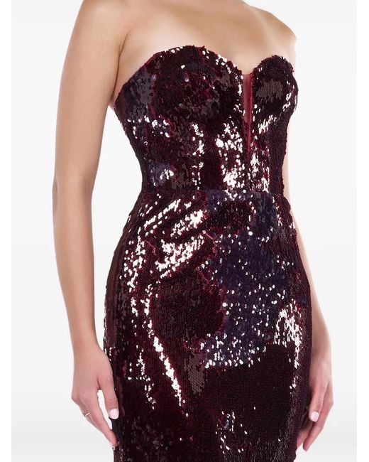 ARAFTU Purple Sequin-Embellished Lace-Up Dress