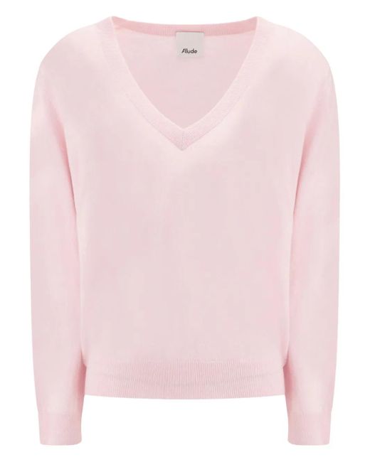 Pull À Col V Allude en coloris Pink