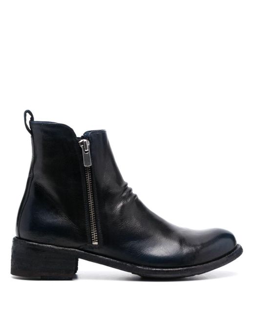 Officine Creative Black Block-heel Leather Boots