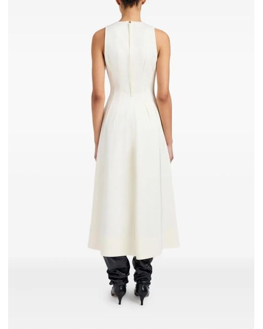 Proenza Schouler White Bronwyn Pleated Sleeveless Midi Dress