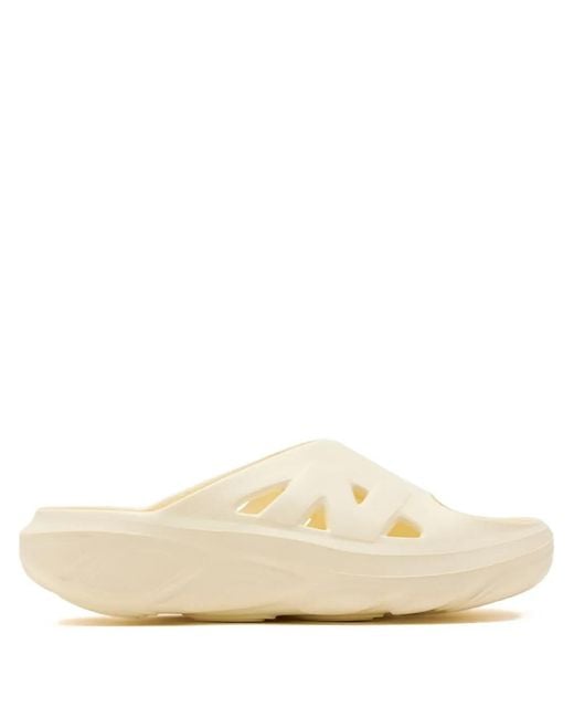 New Balance White Rcvry Slides