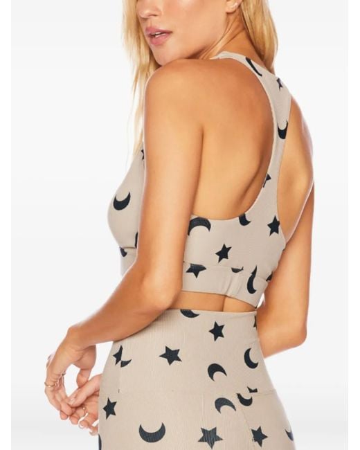 Beach Riot White Twist-Detail Printed Tank Top
