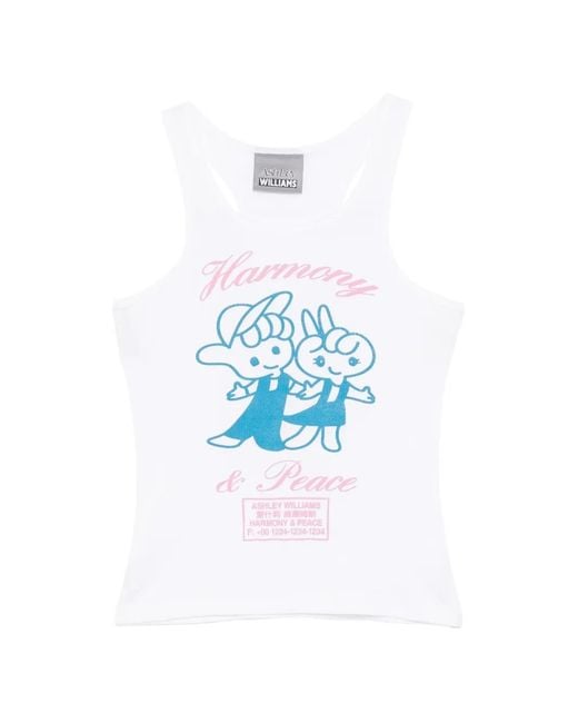 Ashley Williams Harmony & Peace Vest in White | Lyst