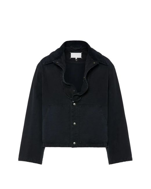 Maison Margiela Black Folded Collar Denim Jacket for men