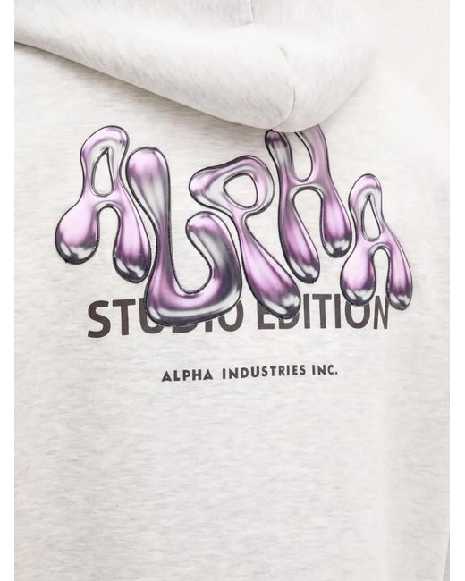 Alpha Industries White Graphic-Print Hoodie for men