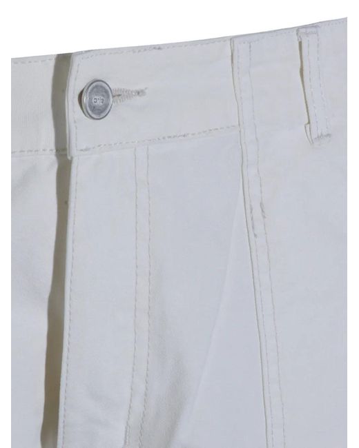 Arte' White Canvas Cargo Shorts for men