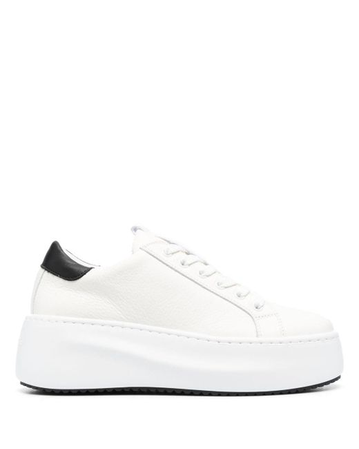 Vic Matié Lace-up Leather Platform Sneakers in het White