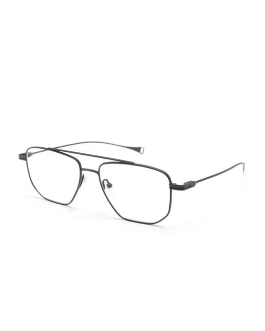 Dita Eyewear Black Matte Pilot-Frame Glasses