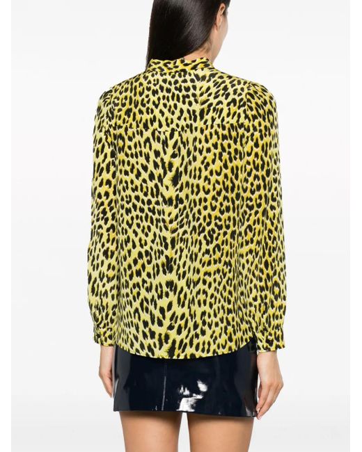 Zadig & Voltaire Green Taos Leopard-Print Silk Shirt