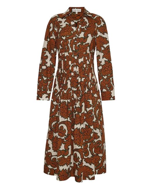 Vestido con estampado floral Cara Cara de color Brown
