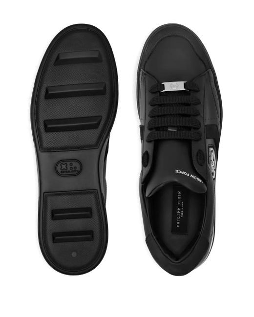 Philipp Plein Black Hexagon Low-Top Sneakers