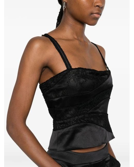 Botsi Black Eterna Patchwork-Design Top