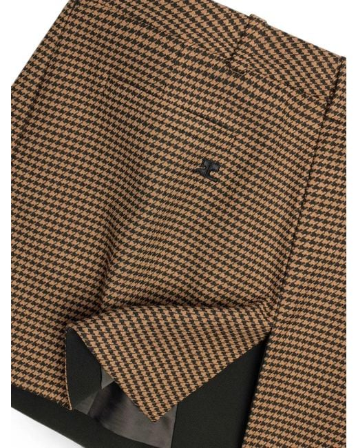 Courreges Brown Houndstooth-Pattern Mini Skirt