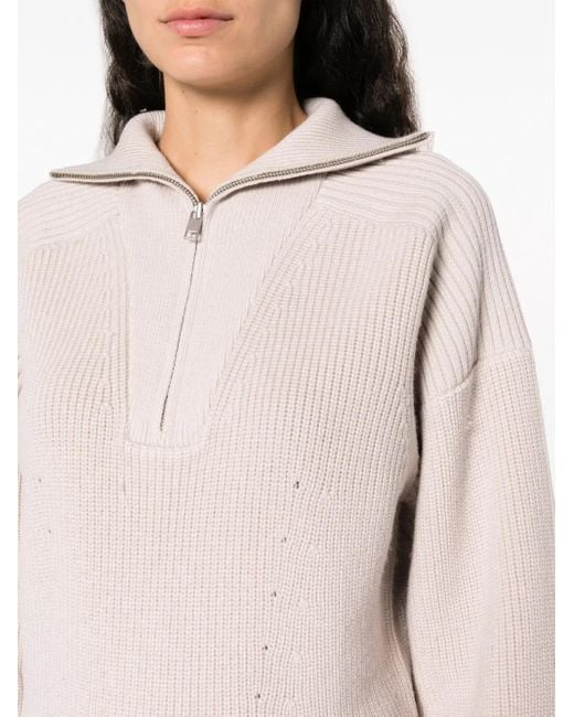 Isabel Marant Pink Benny Half-zip Sweater