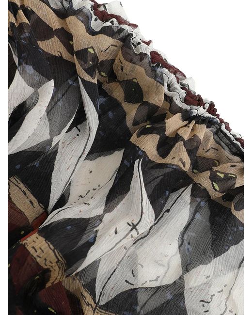 Into The East Black Geometric-Print Blouse