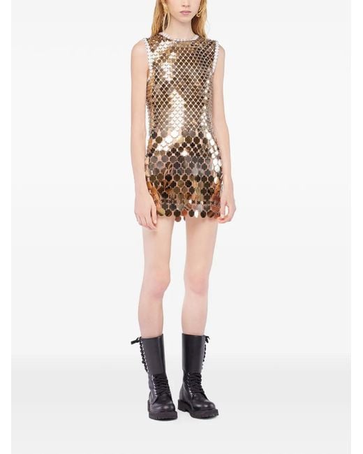Rabanne Metallic Stud Assembly Mini Dress