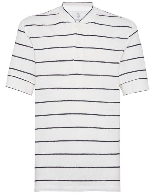 Brunello Cucinelli Gestreiftes T-Shirt in Gray für Herren
