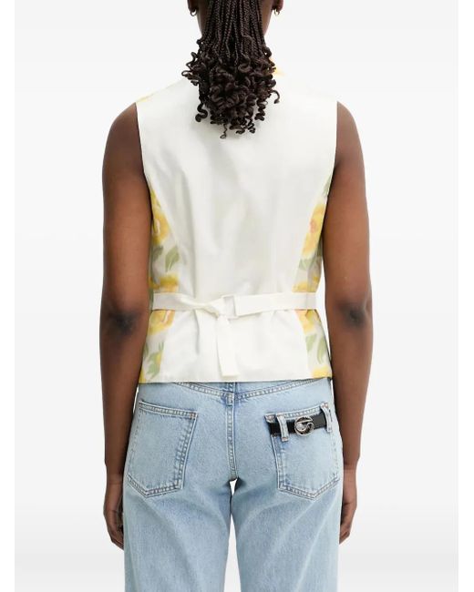 KENZO Blue Peonies Sleeveless Top