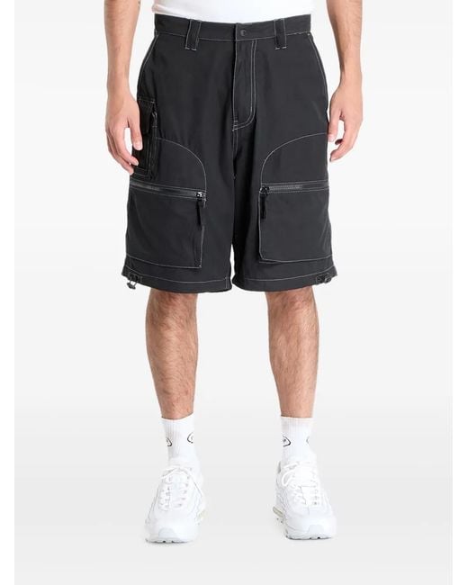 Pleasures Black Raider Cargo Shorts for men
